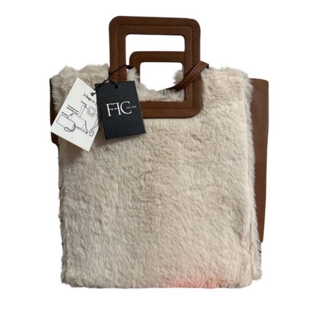 FFC NEW York Vegan Sherpa Annabel Large Tote Purse Bag NWT
